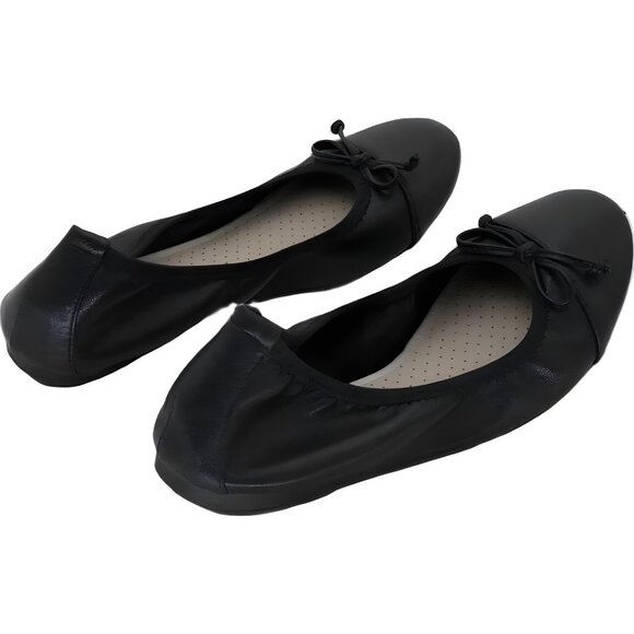 White Mountain Sunnyside II Ballet Flats Black Smooth Women US 6.5M - Picture 3 of 6